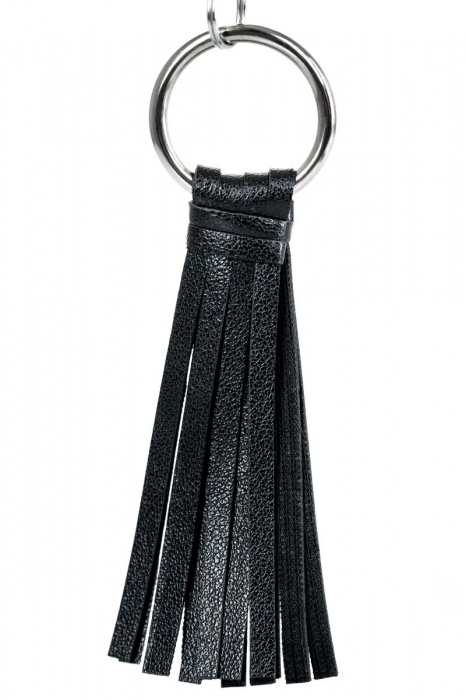 Черно-серебристые зажимы для сосков Theatre с кисточками - ToyFa - купить с доставкой в Муроме