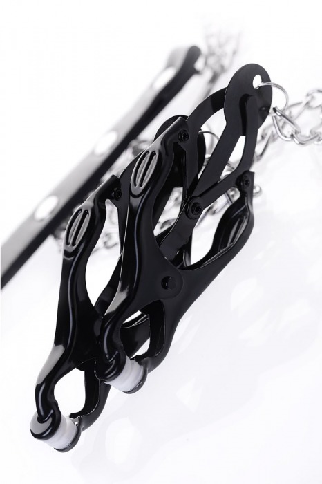 Черно-серебристые зажимы для сосков с кольцом для пениса TOYFA Metal - ToyFa - купить с доставкой в Муроме