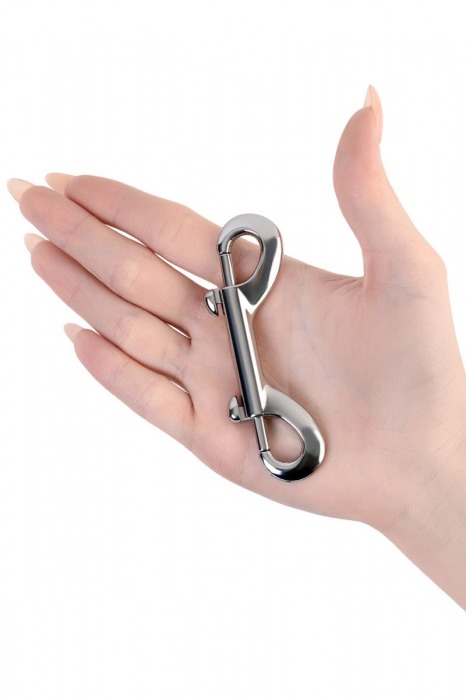 Серебристый двухсторонний карабин TOYFA Metal - ToyFa - купить с доставкой в Муроме